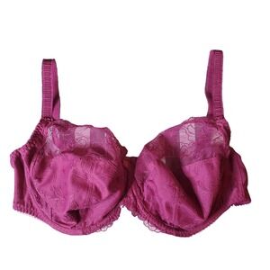 Fantasie Side Support Full Cup Lace Trim Underwire‎ Bra 42DDD Purple